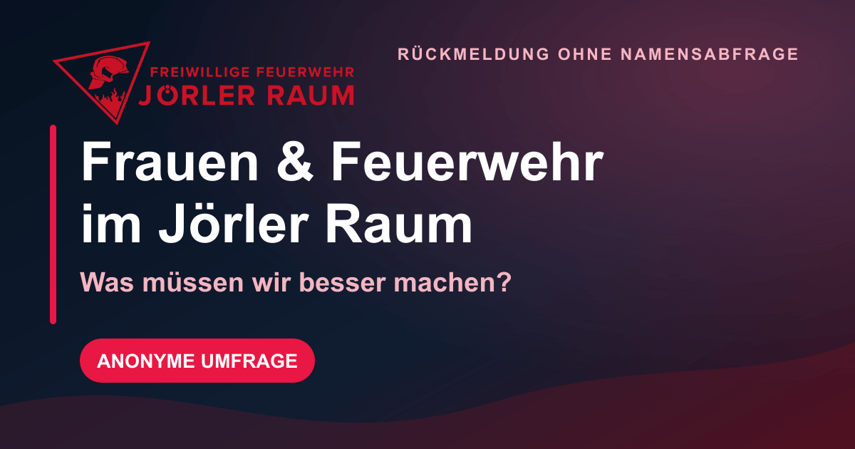 Hinweisgrafik zur Frauenumfrage der Feuerwehr Jörler Raum